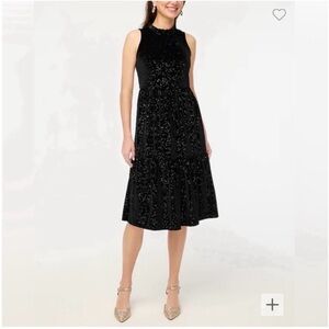 J. Crew Elegant Black Velvet Sleeveless Dress